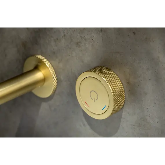 Смеситель автоматический для умывальника BOHEME TECH MATT GOLD 158/2-MG