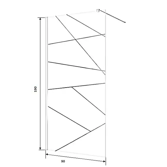 Душевая перегородка  PICK T90B  Ceruttispa без поддона (90x190)