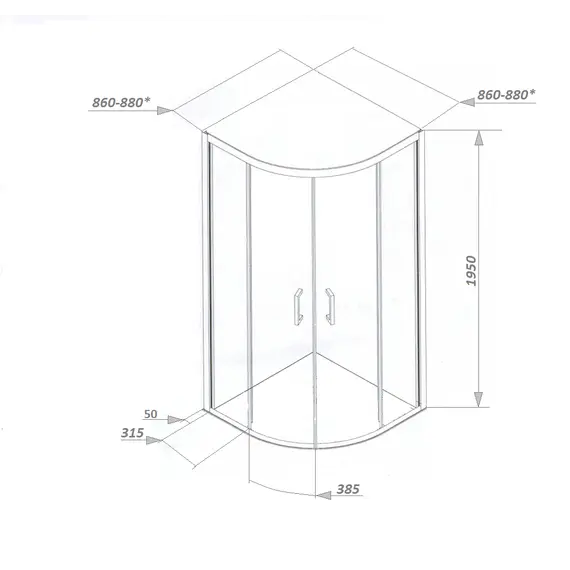 Душевой угол  VIVA100/90  Ceruttispa без поддона (100x100/90х90)