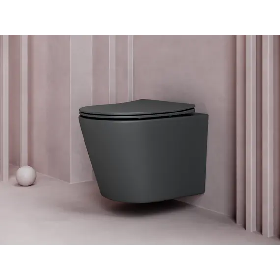 Подвесной унитаз CERAMICANOVA Balearica Rimless (цвет Темный антрацит матовый)