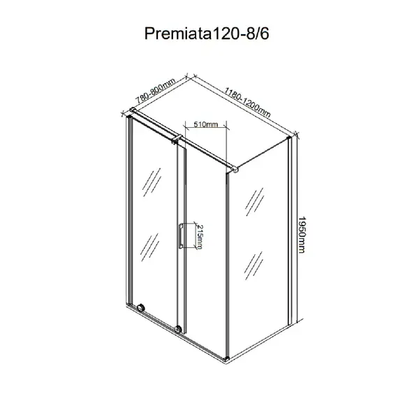 Душевой угол  PREMIATA B 120-8  Ceruttispa без поддона (90x120x195)