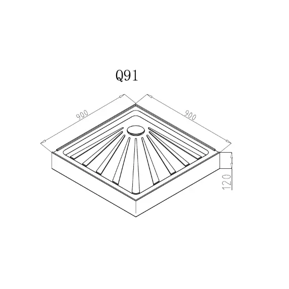 Поддон Q91 Ceruttispa квадратный (90х90х12)