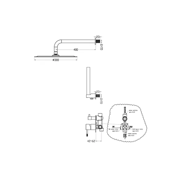 Душевая система встраиваемая Boheme Uno 464-2-CR