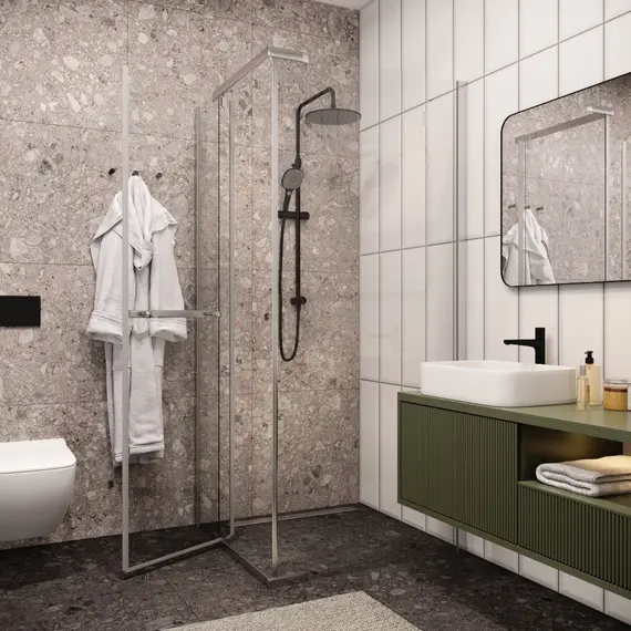 Душевой угол  MIMI ZQ91T  Ceruttispa без поддона (90x90x195)