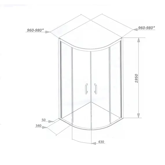Душевое ограждение Ceruttispa  VIVA90B/100B  без поддона (90x90/100х100)