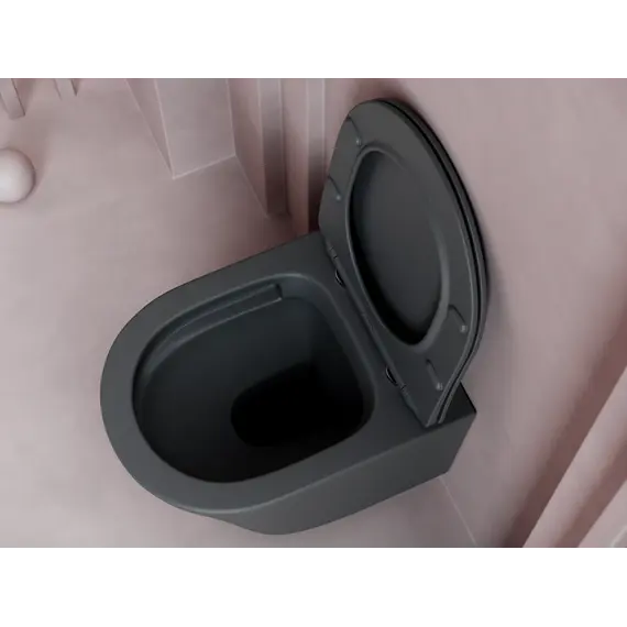 Подвесной унитаз CERAMICANOVA Balearica Rimless (цвет Темный антрацит матовый)