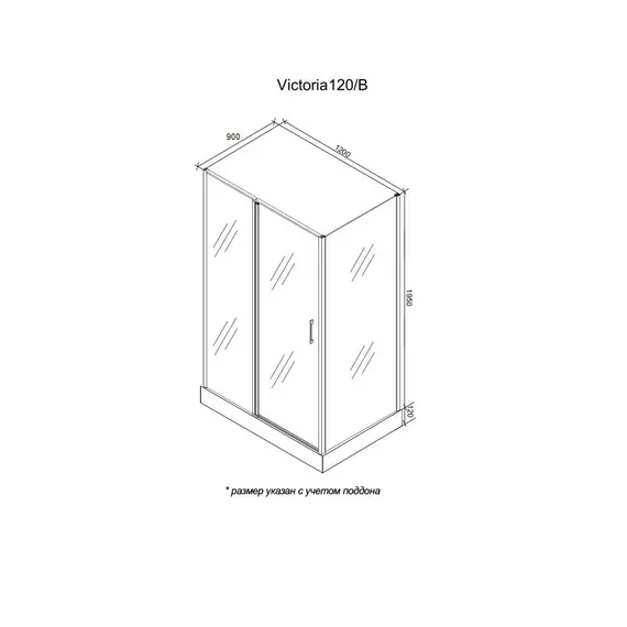 Душевой угол  VICTORIA120B Ceruttispa без поддона (90x120x195)