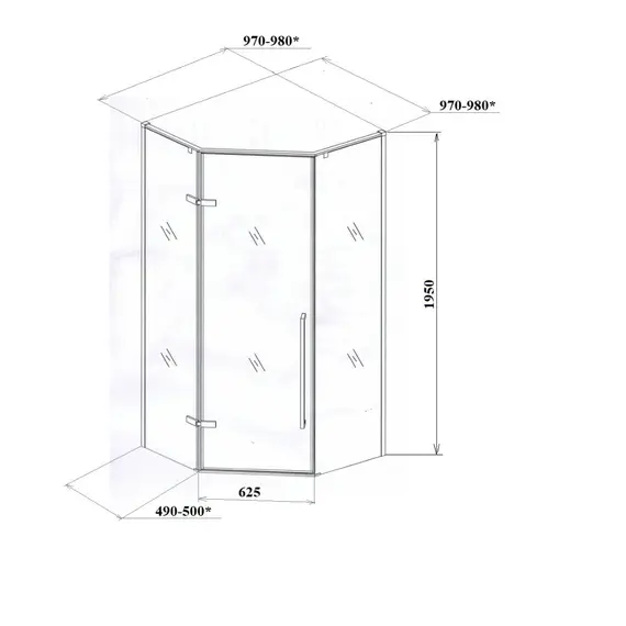 Душевой угол  C3AW  Ceruttispa без поддона (90x90x195)