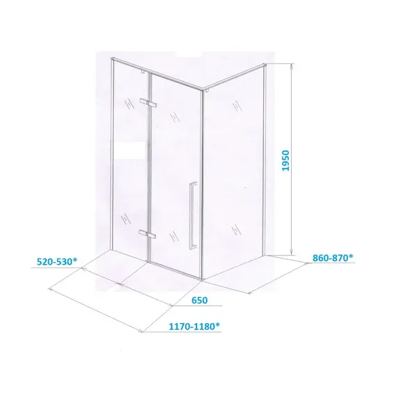 Душевой угол C1A  Ceruttispa без поддона (120x90x195)