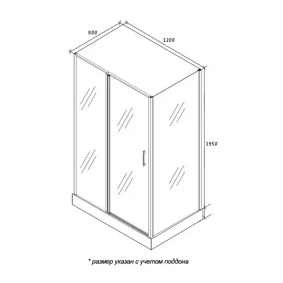 Душевой угол  VICTORIA120  Ceruttispa без поддона (90x120x195)