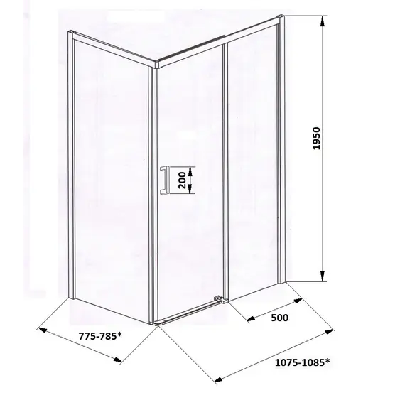 Душевой угол  VITO110B-L/R  Ceruttispa без поддона (80x110x195)