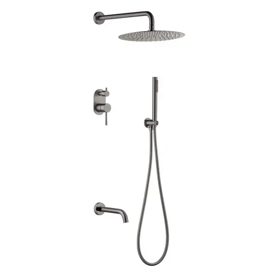 Душевая система встраиваемая  Boheme UNO 464-2-GM антрацит матовая