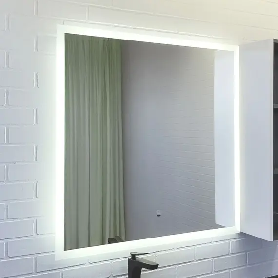 Зеркало для ванной Comforty Эдельвейс-90Э LED-подсветка, 88х88см, бесконтактный сенсор