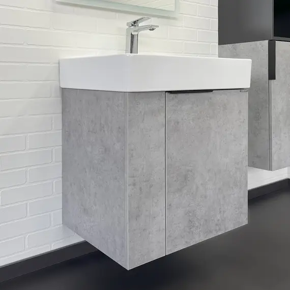 Подвесная тумба-умывальник Comforty Асти-60П бетон светлый с раковиной CF3WL032