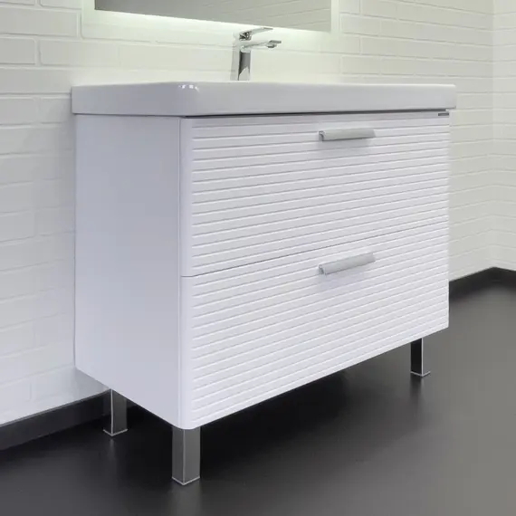 Тумба-умывальник Comforty Танжер-90Н белая матовая с раковиной Comforty 4490