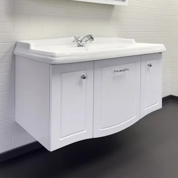 Тумба-умывальник Comforty Палини-100 белый глянец с раковиной Comforty 3310