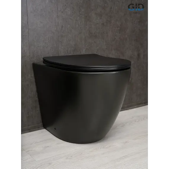 Приставной безободковый унитаз микролифт дюропласт Gid TRS-269BM