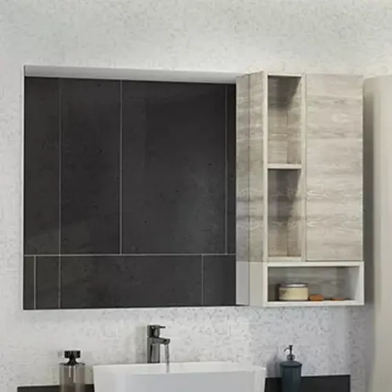 Зеркало-шкаф Comforty Прага, дуб белый