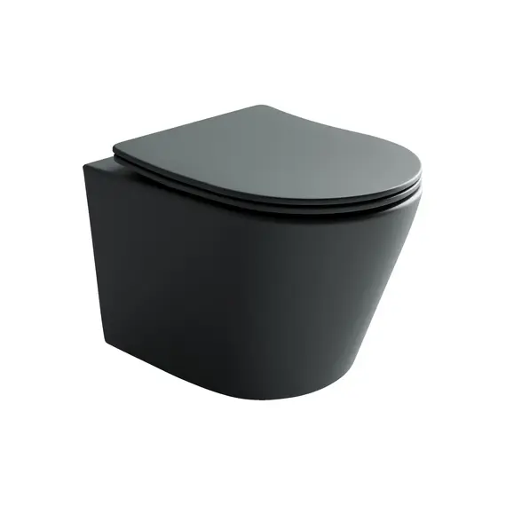 Подвесной унитаз CERAMICANOVA Balearica Rimless (цвет Темный антрацит матовый)