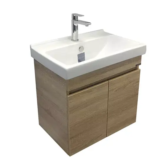 COMFORTY. Тумба-умывальник "Тромсе-60/80" дуб сонома с раковиной Fest