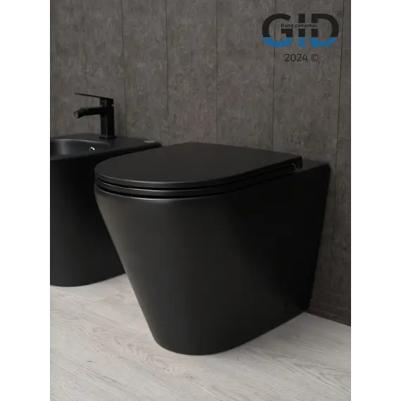 Приставной безободковый унитаз микролифт дюропласт Gid TRS-263BM