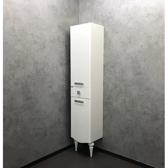 COMFORTY. Шкаф-колонна "Монако-40" левый/правый  белый глянец