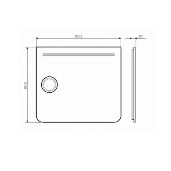 Зеркало Comforty Лондон-90 900*800, LED-подсветка, бесконтактный сенсор