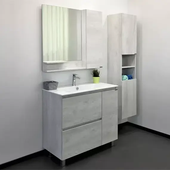 Тумба-умывальник Comforty  Верона дуб белый с раковиной Comforty 75E