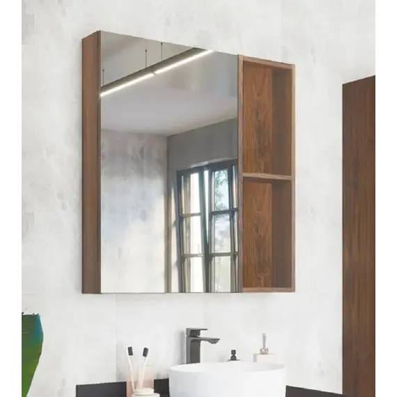 Зеркало-шкаф Comforty Порто дуб темно-коричневый