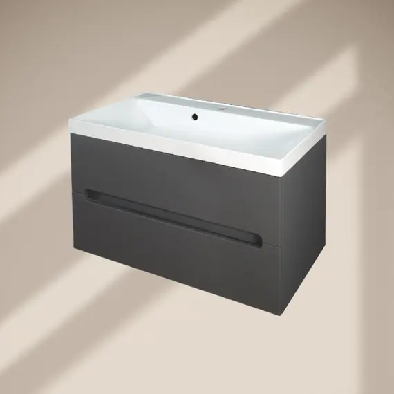 Тумба подвесная  ACWEN TORNO 80  графит, раковиной Слим 80