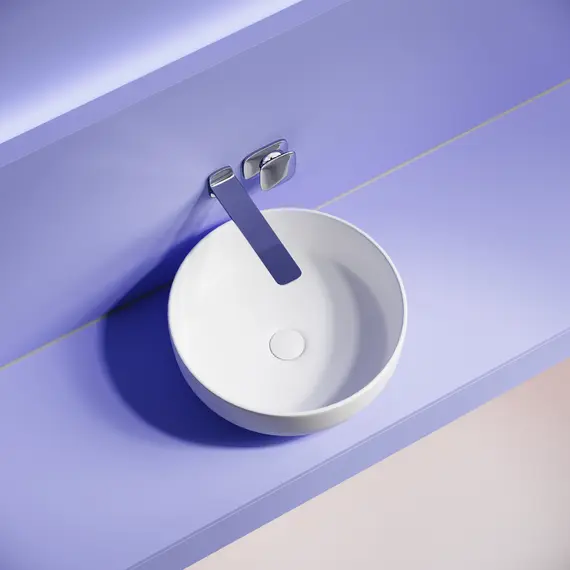 Раковина накладная CERAMICANOVA Taycan, круглая, 375x375x140, белая матовая