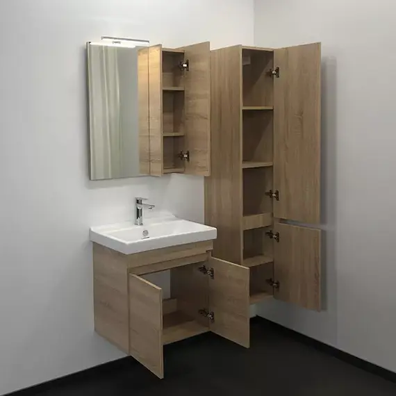 COMFORTY. Тумба-умывальник "Тромсе-60/80" дуб сонома с раковиной Fest