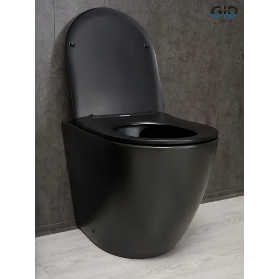 Приставной безободковый унитаз микролифт дюропласт Gid TRS-269BM