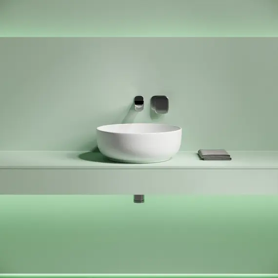 Раковина накладная CERAMICANOVA Taycan, круглая, 375x375x140, белая