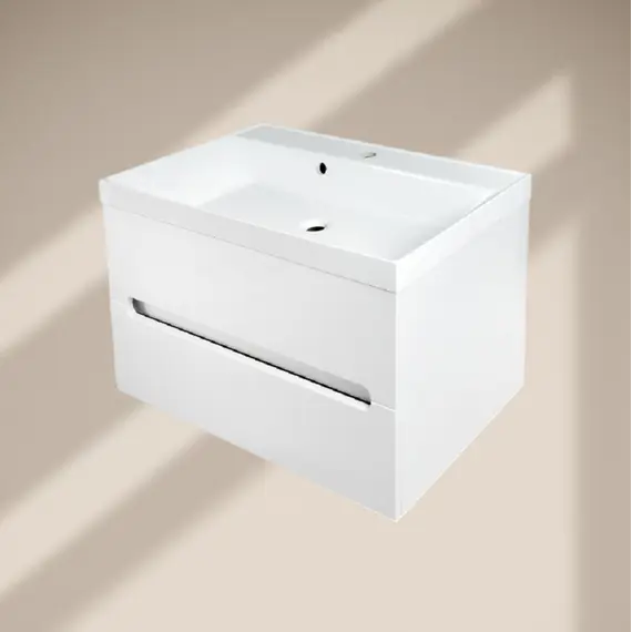 Тумба подвесная ACWEN TORNO  белая матовая с раковиной