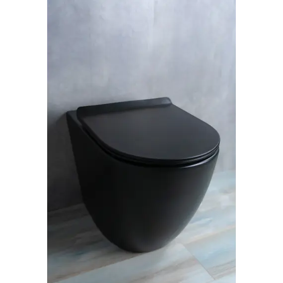 Приставной безободковый унитаз микролифт дюропласт Gid TRS-269BM