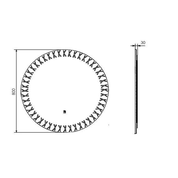 Зеркало для ванной Comforty Эониум-80 LED-подсветка, бесконтактный сенсор