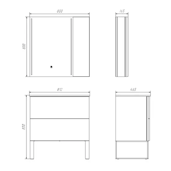 Тумба-умывальник Comforty Бильбао-80Н серый шёлк с раковиной 80E