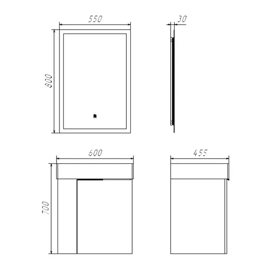 Подвесная тумба-умывальник Comforty Асти-60П бетон светлый с раковиной CF3WL032