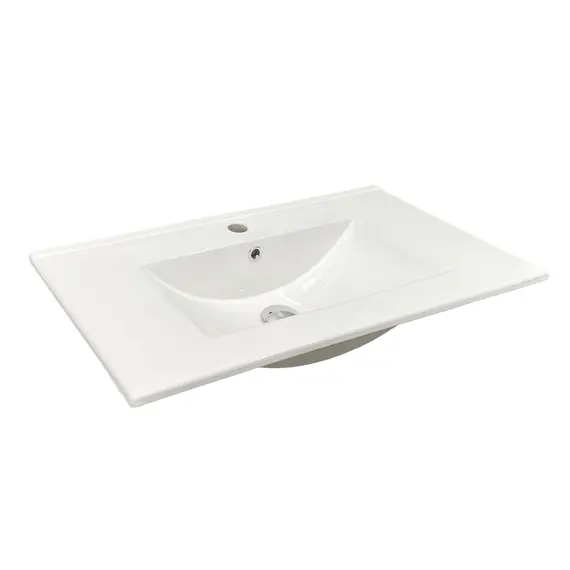 Тумба-умывальник Comforty Кемер-75 антрацит/дуб тёмно-коричневый с раковиной Comforty 75E