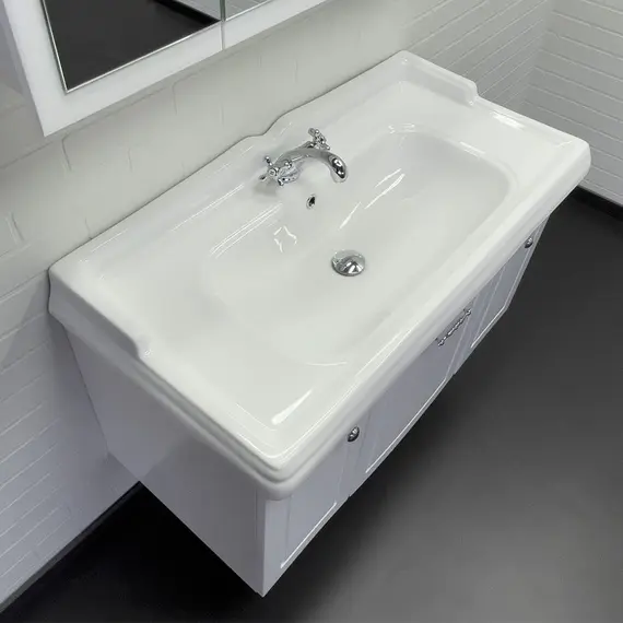 Тумба-умывальник Comforty Палини-100 белый глянец с раковиной Comforty 3310