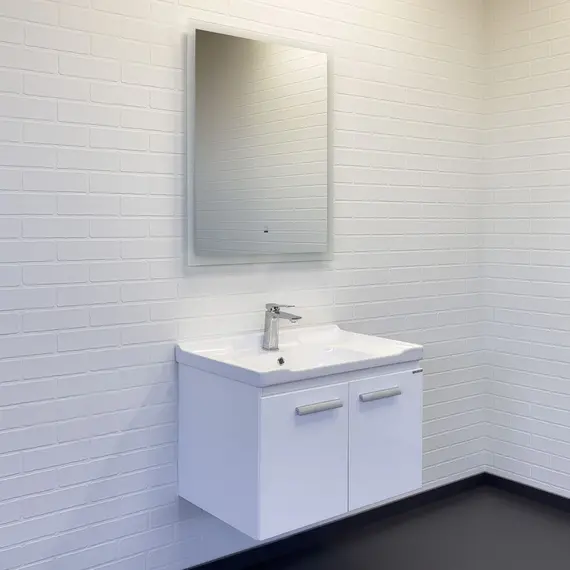 Тумба-умывальник Comforty Рига 70 белый глянец с раковиной Comforty 9335-70