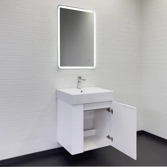 Подвесная тумба-умывальник Comforty Асти-60П белый глянец с раковиной CF3WL032