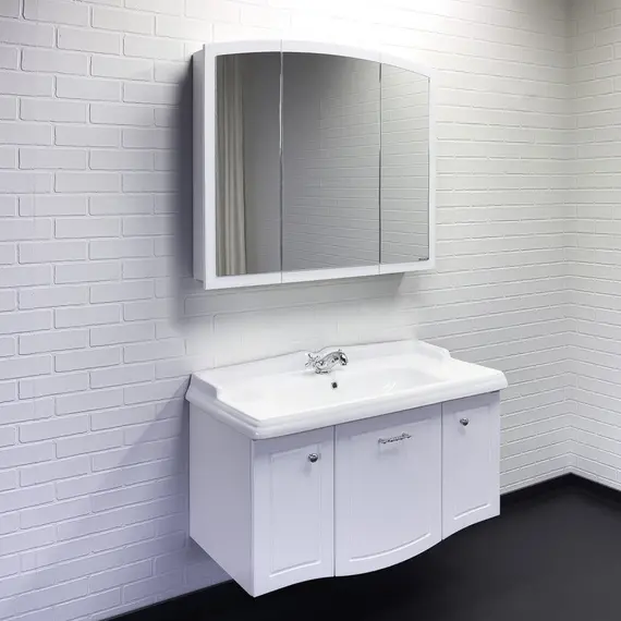 Тумба-умывальник Comforty Палини-100 белый глянец с раковиной Comforty 3310