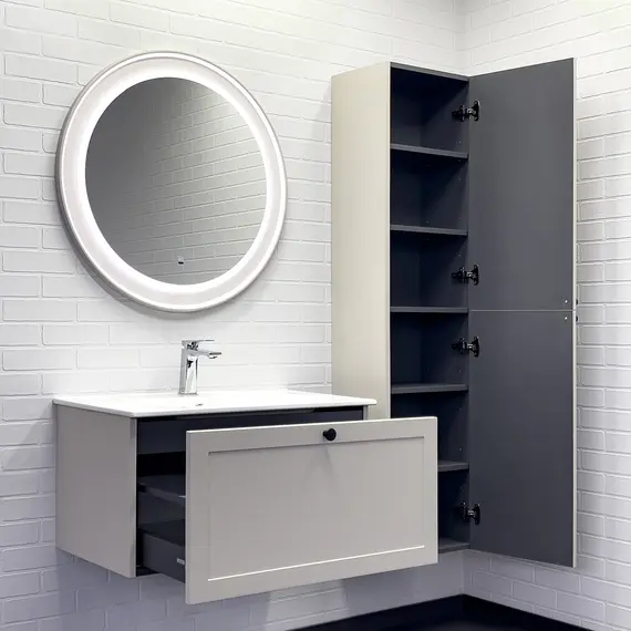 Тумба-умывальник Comforty Ереван-80 серый шёлк