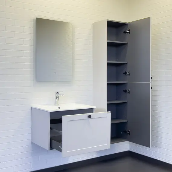 Тумба-умывальник Comforty Ереван-60 серый шёлк с раковиной Comforty