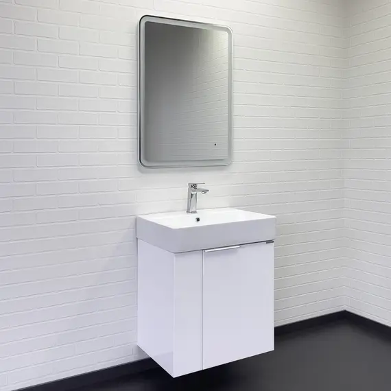 Подвесная тумба-умывальник Comforty Асти-60П белый глянец с раковиной CF3WL032