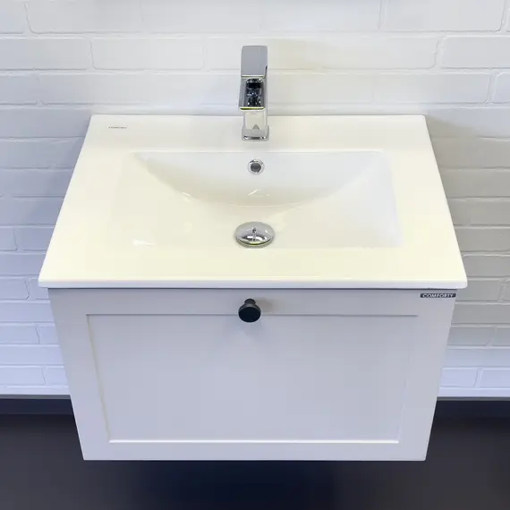 Тумба-умывальник Comforty Ереван-60 серый шёлк с раковиной Comforty