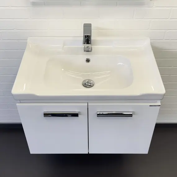 Тумба-умывальник Comforty Рига 70 белый глянец с раковиной Comforty 9335-70