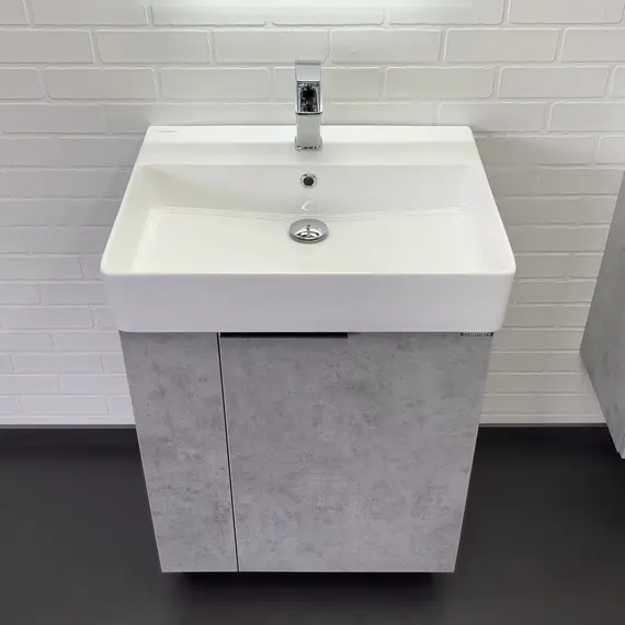 Напольная тумба-умывальник Comforty Асти 60Н бетон светлый с раковиной Comforty CF3WL032